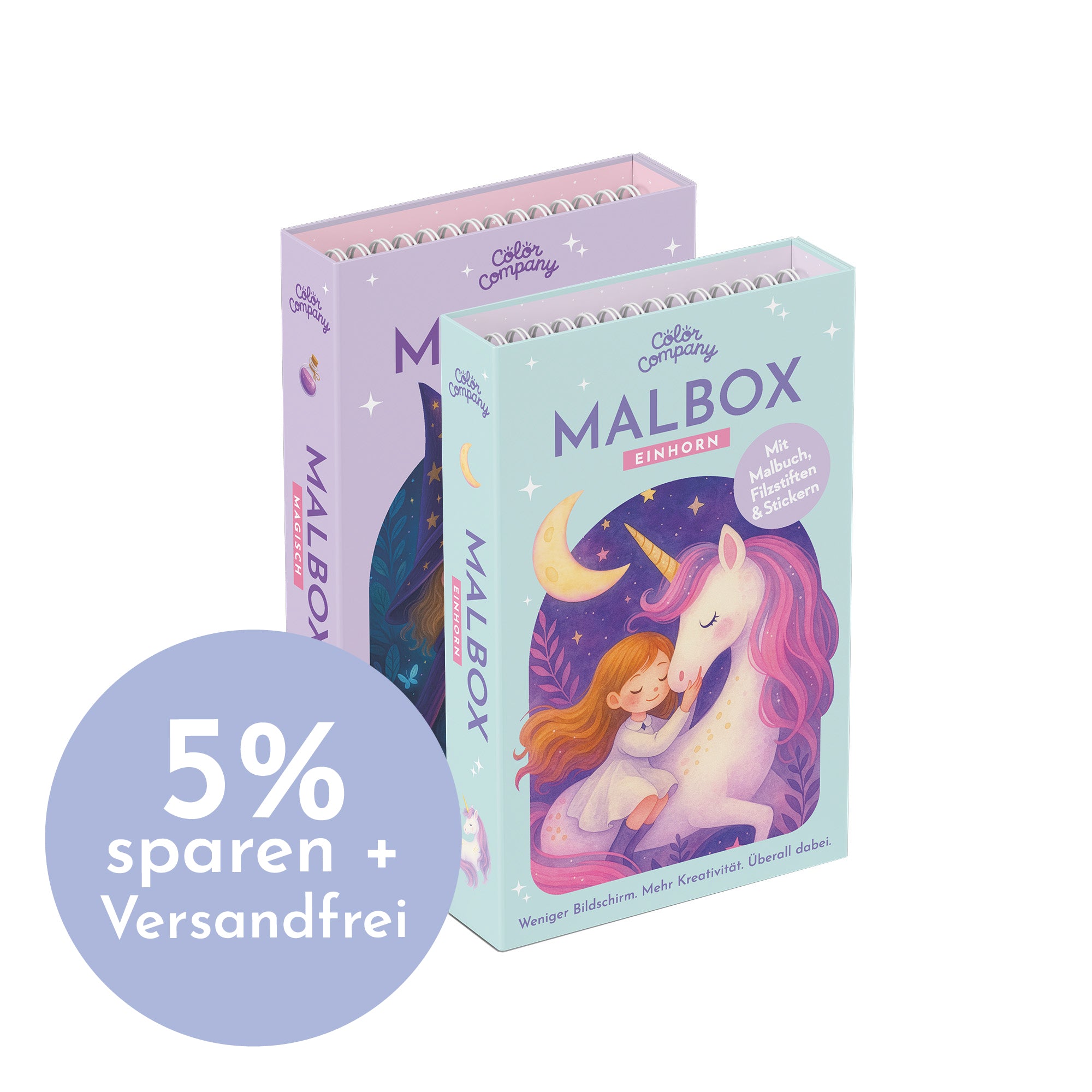 Entdecker Malbuch 2er Set Kinder Malen mit der Familie Einhorn Malbox Hexe Magisch malbuch mädchen